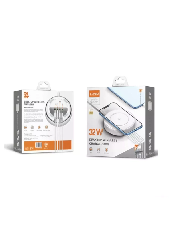 Беспроводное зарядное устройство + 3 USB + Type-C 32W AW003 LDNIO Беспроводное зарядное устройство + 3 USB + Type-C 32W AW003 LDNIO