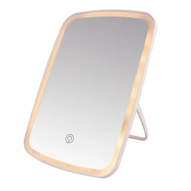 Настольное зеркало для макияжа с подсветкой ML-07 ISA розовое Настольное зеркало для макияжа с подсветкой ML-07 ISA розовое