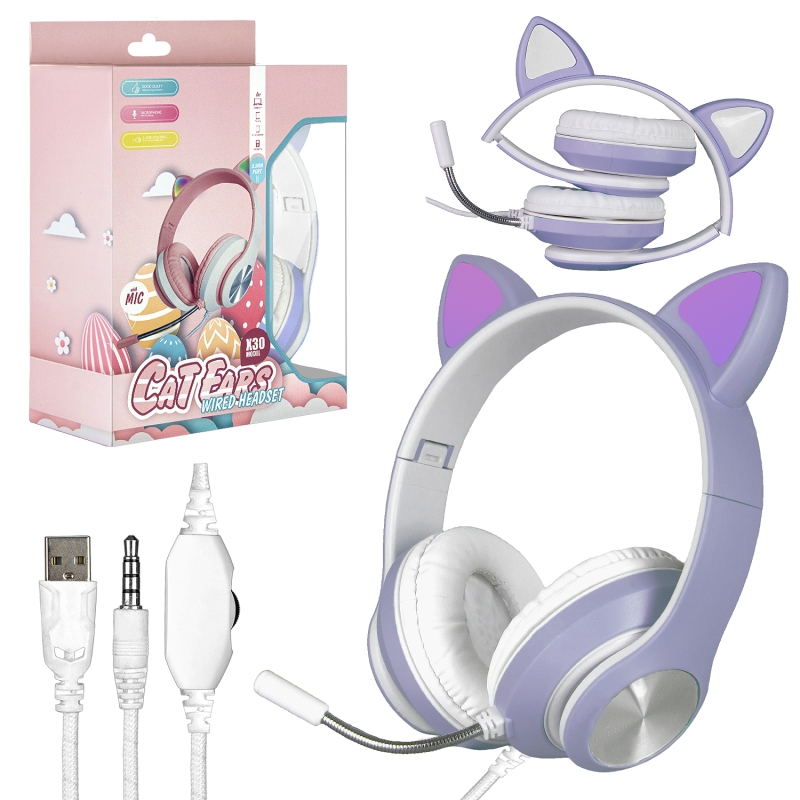 Наушники игровые X30 фиолетовые Наушники игровые X30 фиолетовые