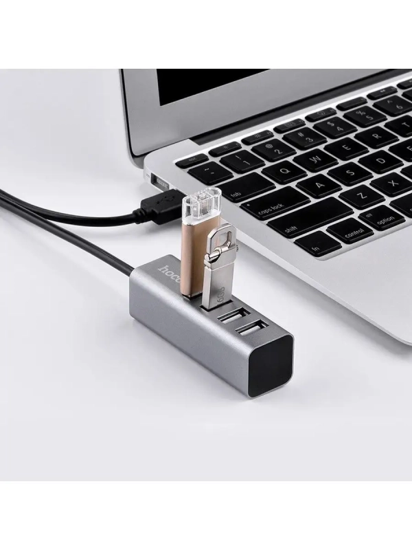HUB HB1 на 4 USB HOCO серебро HUB HB1 на 4 USB HOCO серебро