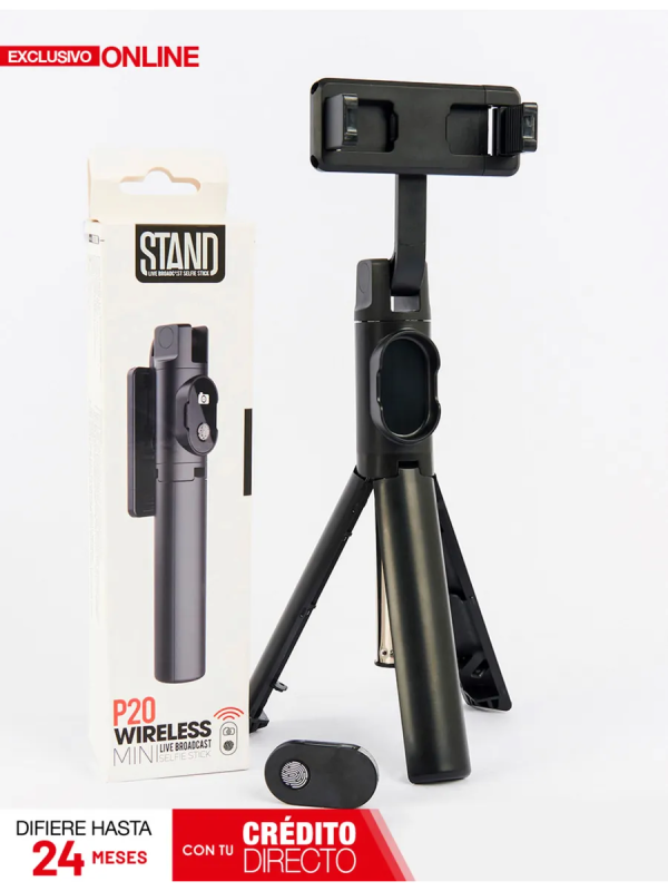 Монопод-трипод с блютуз пультом P20 черный Монопод-трипод с блютуз пультом P20 черный