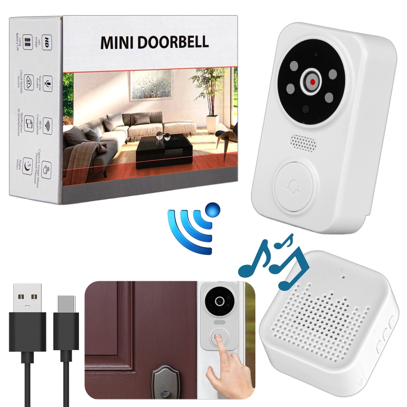 Дверной звонок с функцией видеовызова M8 белый Дверной звонок с функцией видеовызова M8 белый