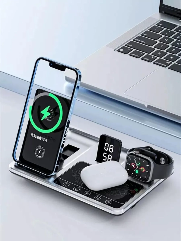 Беспроводное зарядное устройство 4in1 R11 серый Беспроводное зарядное устройство 4in1 R11 серый