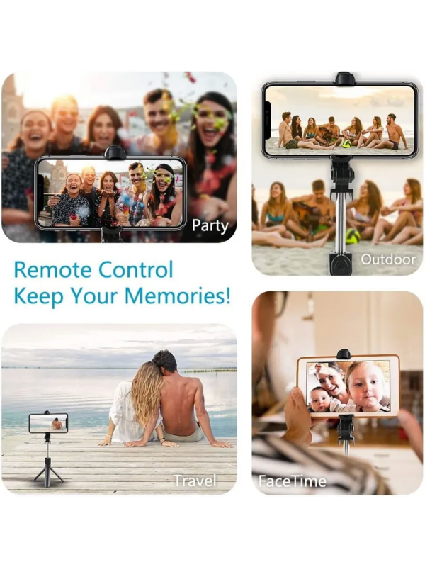 Монопод-трипод с блютуз пультом P20 черный Монопод-трипод с блютуз пультом P20 черный