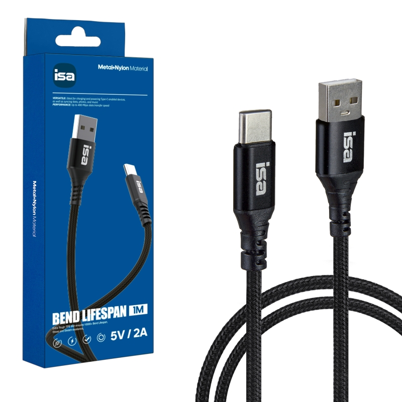 Кабель BX-4 USB на Type-C 1m 2A ISA черный