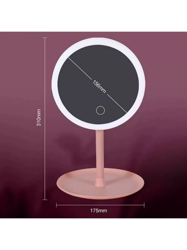 Настольное зеркало для макияжа с подсветкой MIRRORLIGHT- А1 розовое