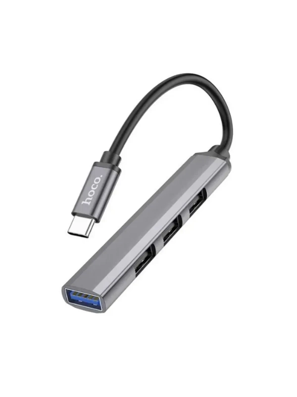 HUB HB26 Type-C на USB 3.0 + 3 USB 2.0 HOCO серый