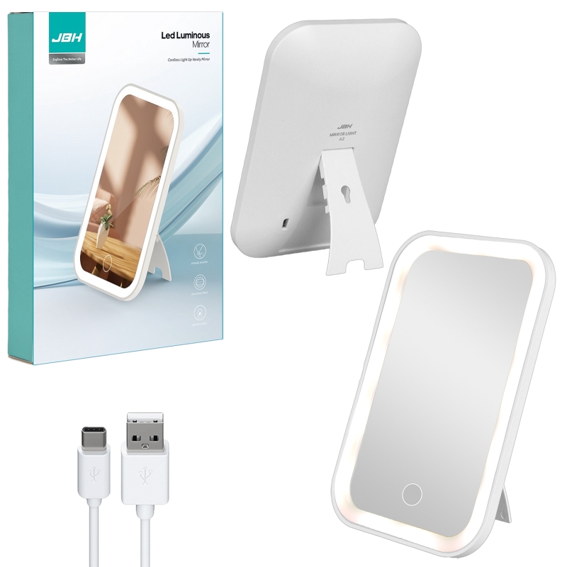 Настольное зеркало для макияжа с подсветкой A2 JBH белое Настольное зеркало для макияжа с подсветкой A2 JBH белое