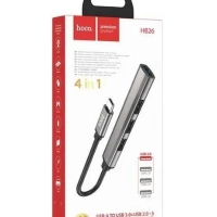 HUB HB26 на 4 USB HOCO серый