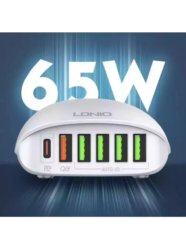 Переходник СЗУ на 5 USB + Type-C 65 WA6573C LDNIO Переходник СЗУ на 5 USB + Type-C 65 WA6573C LDNIO