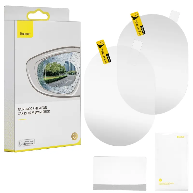 Пленка непромокаемая для зеркала заднего вида BASEUS Rainproof 135*95mm, прозрачный, 2шт