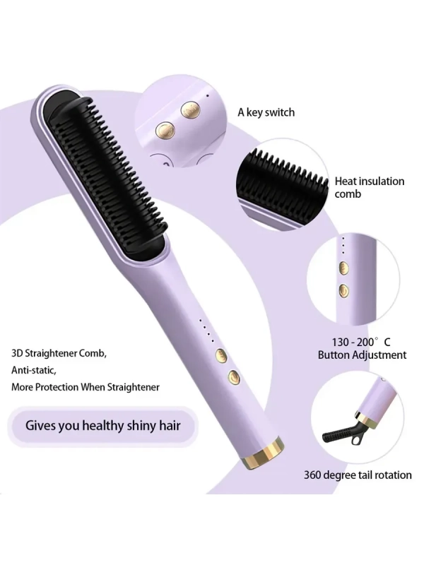 Расческа для выпрямления волос ZF24-1 сиреневый Расческа для выпрямления волос ZF24-1 сиреневый