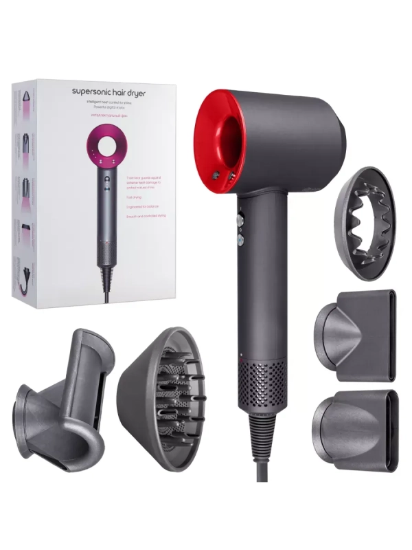Набор фен Supersonic hair dryer Серый с красным (6 в 1) 3M Набор фен Supersonic hair dryer Серый с красным (6 в 1) 3M
