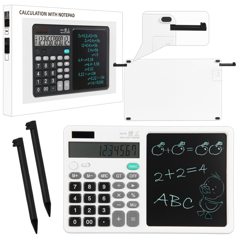 Калькулятор с HD планшетом для рисования ZH-70 Белый Калькулятор с HD планшетом для рисования ZH-70 Белый
