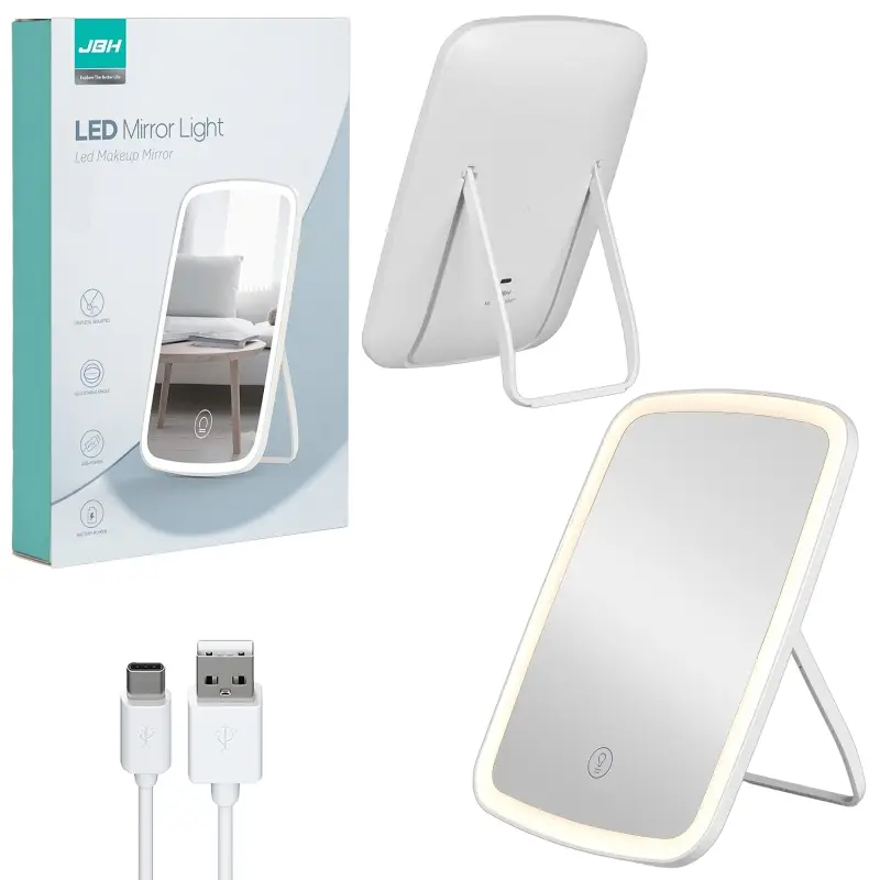 Настольное зеркало для макияжа с подсветкой A3 JBH белое Настольное зеркало для макияжа с подсветкой A3 JBH белое