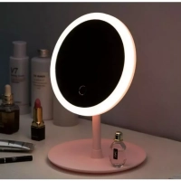 Настольное зеркало для макияжа с подсветкой MIRRORLIGHT- А1 розовое