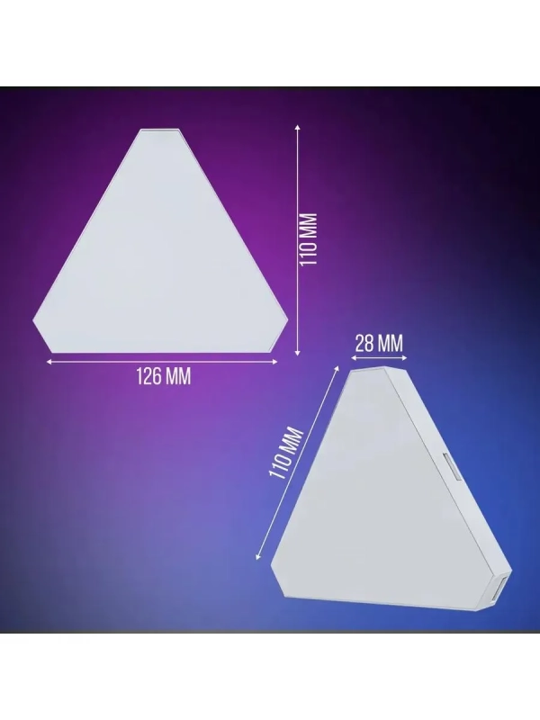 Светодиодный светильник RGB Треугольники 12 шт с пультом управления и Wi-Fi Светодиодный светильник RGB Треугольники 12 шт с пультом управления и Wi-Fi