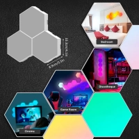 Светодиодный светильник RGB Соты 12 штук с пультом управления и Wi-Fi