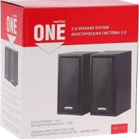 Акустическая система 2.0 SmartBuy ONE, дерево, 6 Вт, питание от USB, черная (SBA-101)/20