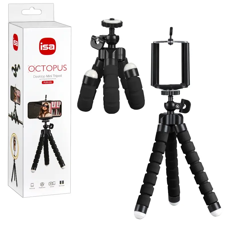 Настольный мини-штатив FLEX-01 ISA черный