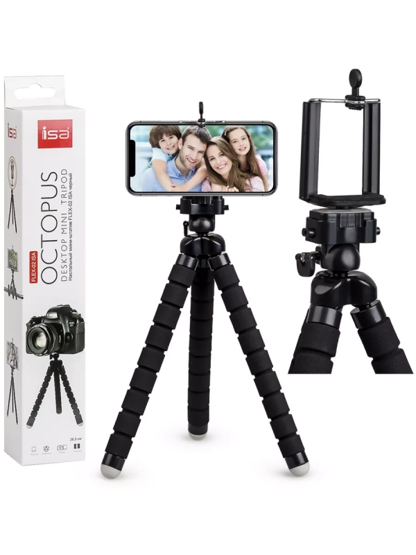 Настольный мини-штатив FLEX-02 ISA черный (большой)