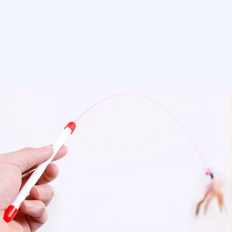 Удочка дразнилка для кошек (металлическая) с перьями Удочка дразнилка для кошек (металлическая) с перьями