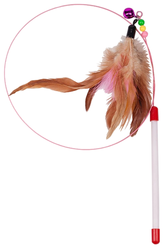 Удочка дразнилка для кошек (металлическая) с перьями Удочка дразнилка для кошек (металлическая) с перьями