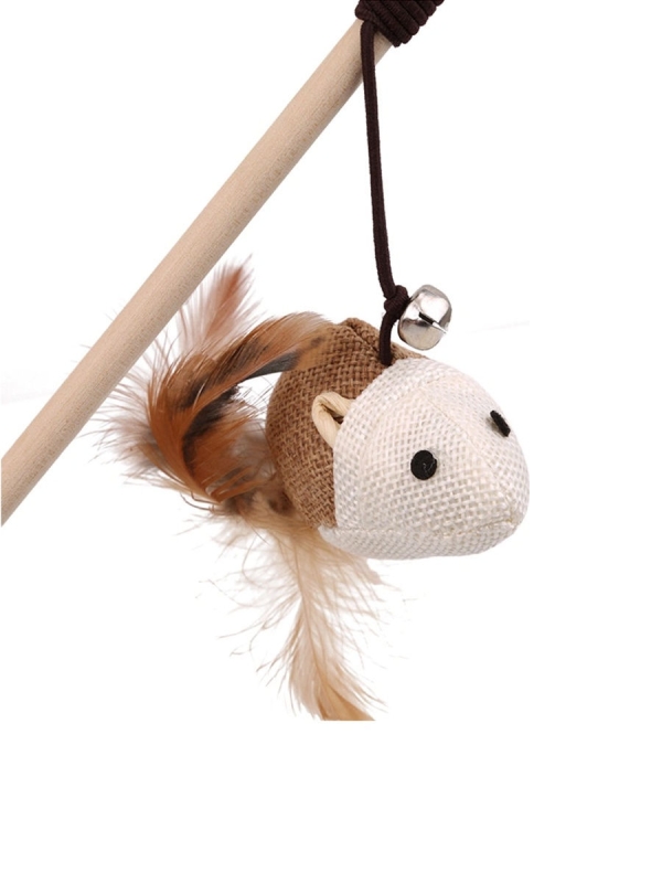 Удочка дразнилка для кошек из натуральных материалов Удочка дразнилка для кошек из натуральных материалов