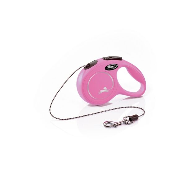 Поводок-рулетка Flexi Black Design cord S 5m 12 kg pink