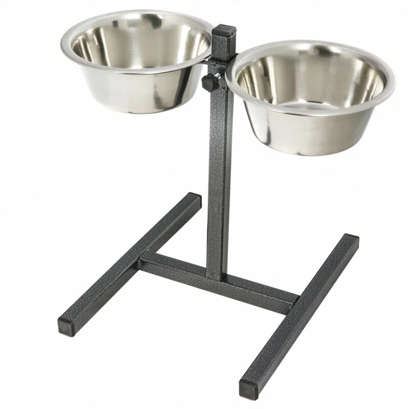 Миски конусные металлические для животных на подставке 2х2,3 л Миски конусные металлические для животных на подставке 2х2,3 л