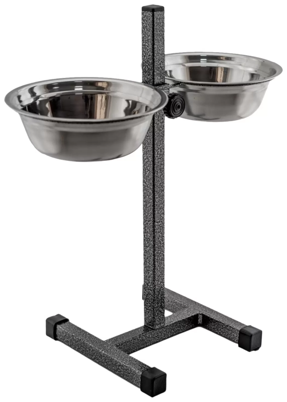 Миски полукруглые металлические для животных на подставке 2х0,75 л
