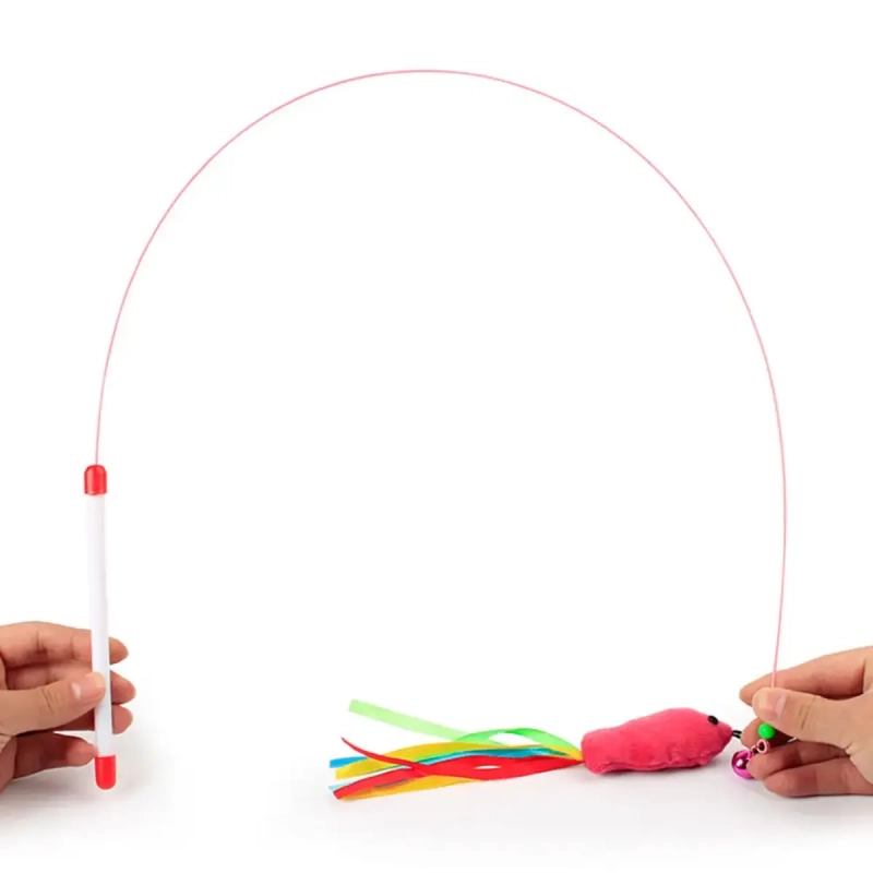 Удочка дразнилка для кошек (металлическая) с рыбкой Удочка дразнилка для кошек (металлическая) с рыбкой