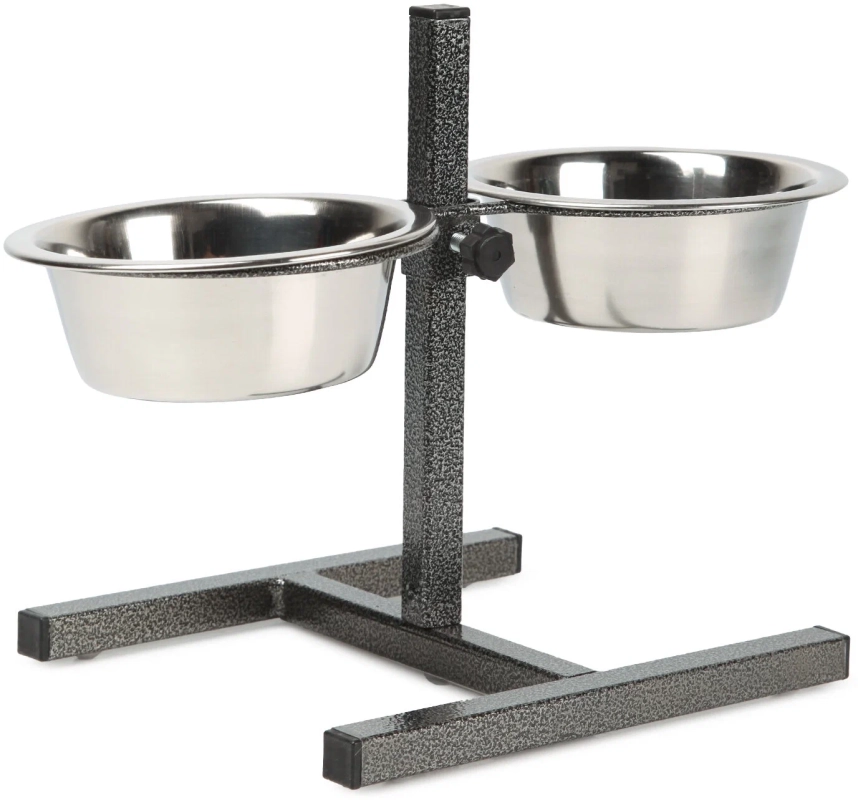 Миски конусные металлические для животных на подставке 2х2 л