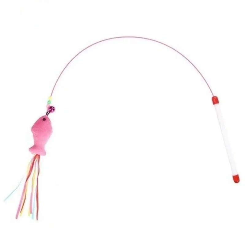 Удочка дразнилка для кошек (металлическая) с рыбкой Удочка дразнилка для кошек (металлическая) с рыбкой