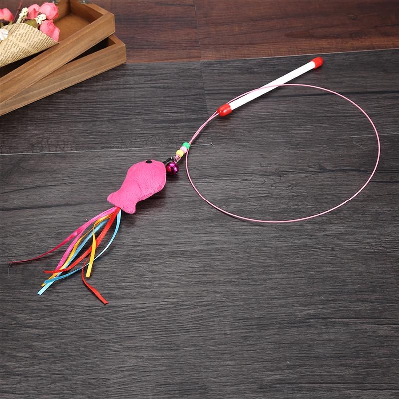 Удочка дразнилка для кошек (металлическая) с рыбкой Удочка дразнилка для кошек (металлическая) с рыбкой