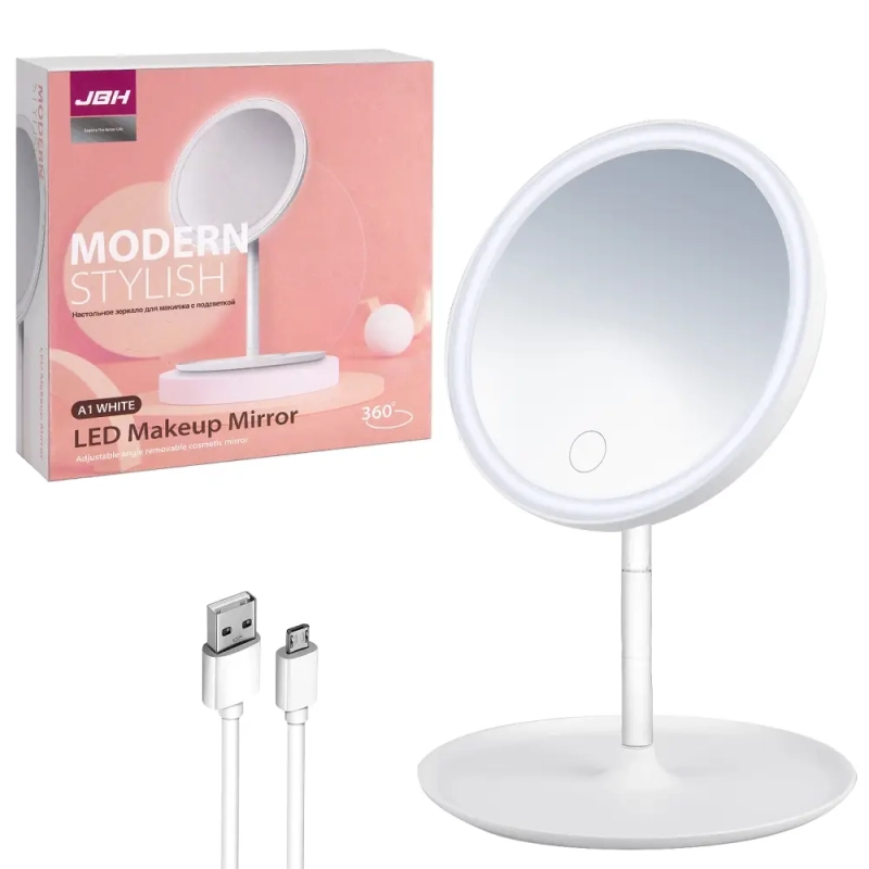 Настольное зеркало для макияжа с подсветкой MIRRORLIGHT- А1 белое Настольное зеркало для макияжа с подсветкой MIRRORLIGHT- А1 белое