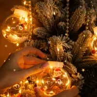 Новогодняя гирлянда с шариками "Дед Мороз"