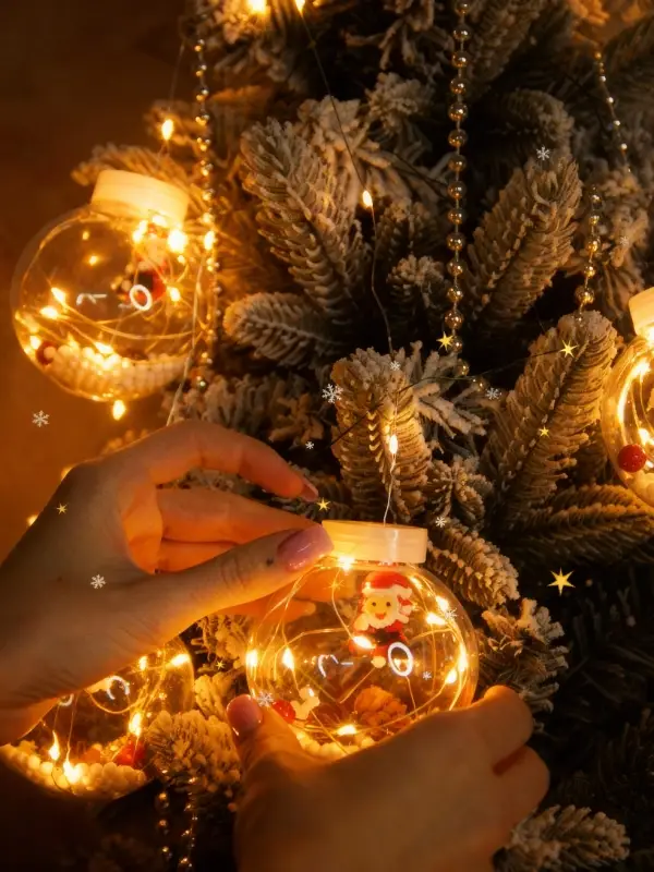 Новогодняя гирлянда с шариками  Новогодняя гирлянда с шариками "Дед Мороз"