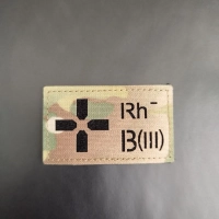 Шеврон на липучке Группа крови 3 отрицательная III-мультикам