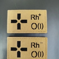 Шеврон на липучке Группа крови 1 отрицательная I - койот