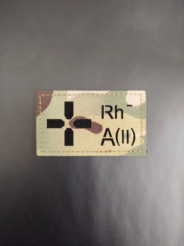 Шеврон на липучке Группа крови 2 отрицательная II -