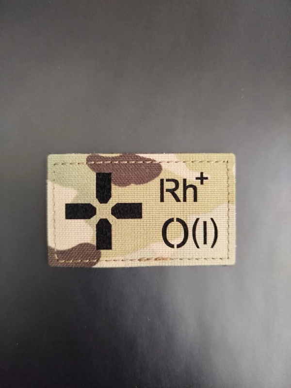 Шеврон на липучке Группа крови 1 положительная I +