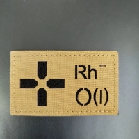 Шеврон на липучке Группа крови 1 отрицательная I - койот