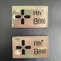 Шеврон на липучке Группа крови 3 отрицательная III-мультикам