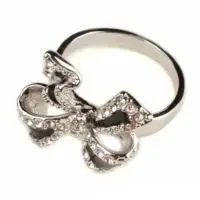 Кольцо (р.6  16-16,5)  Бант "Dir style" черная эмаль