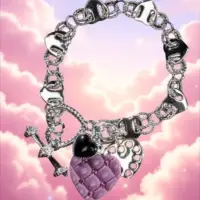 Браслет "Первая любовь" розовая, черная эмаль