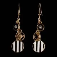 Cерьги-подвеки "Mорские" ч. эмаль