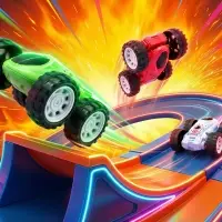 Инерционная машинка-перевертыш цвет в асс.