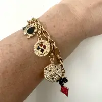 Браслет "Азартные игры" со съемными подвесками эмаль кристалы