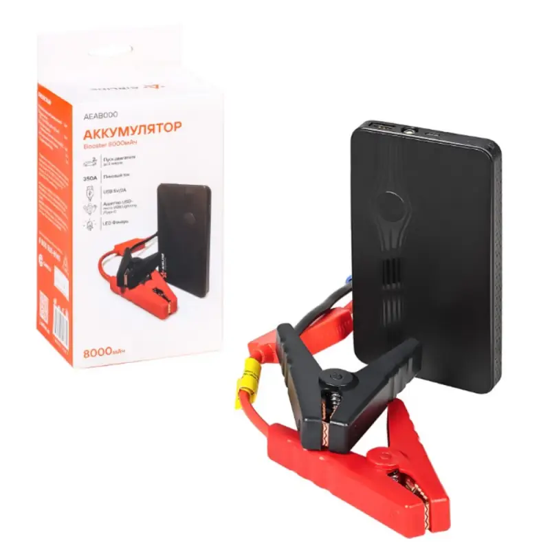 Аккумулятор пусковой (Booster) 8000мАч, 350А, 12.4V Аккумулятор пусковой (Booster) 8000мАч, 350А, 12.4V